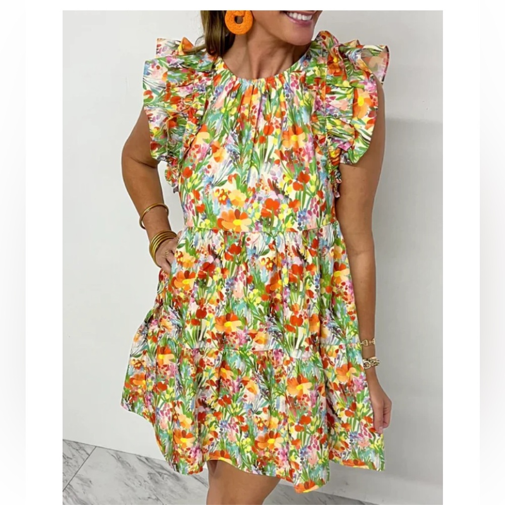 NWT THML Floral Garden Dress Sz S